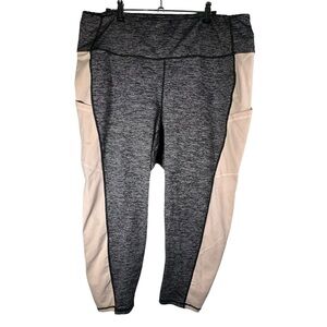 Torrid Active Striped Blush Pink Leggings W Pockets Size 3